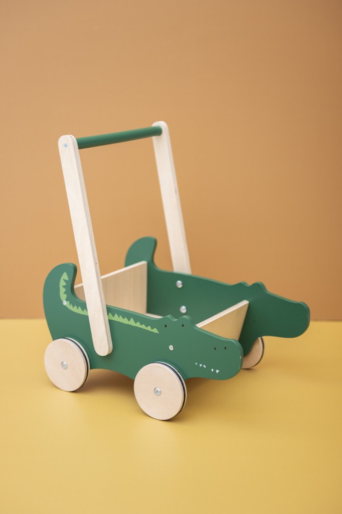 Wooden push along cart - Mr. Crocodile